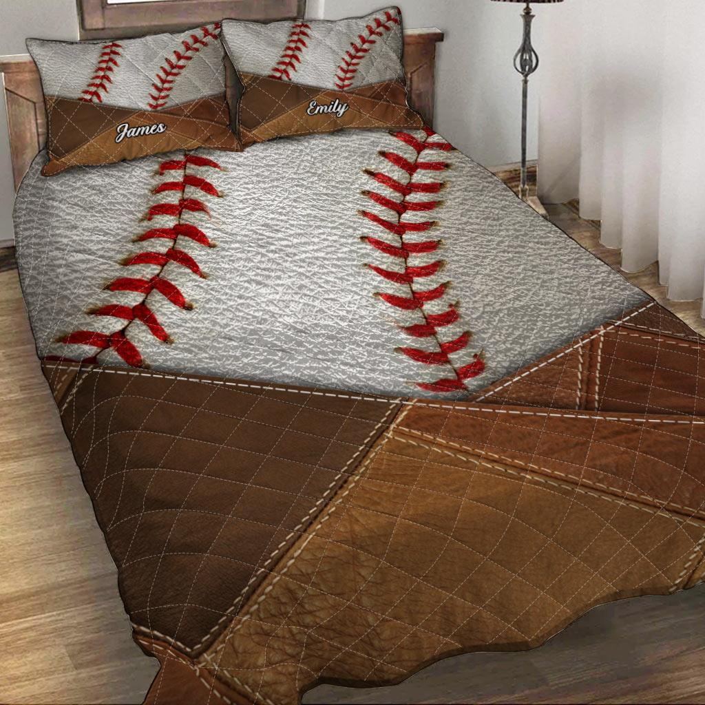 Meinen Traum leben – Personalisiertes Baseball-Bettdecken-Set