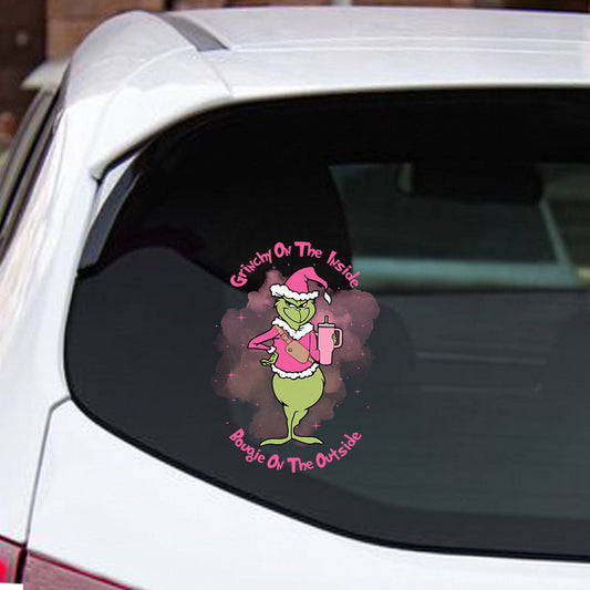 Grinchy im Inneren - Aufkleber "Weihnachten gestohlen"