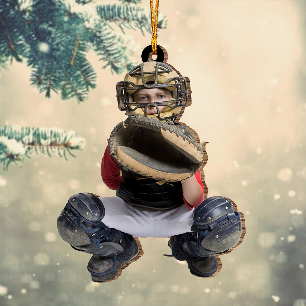 Foto-Ornament – ​​Baseball-Geschenk für Sohn, Tochter – Personalisierter Ornament