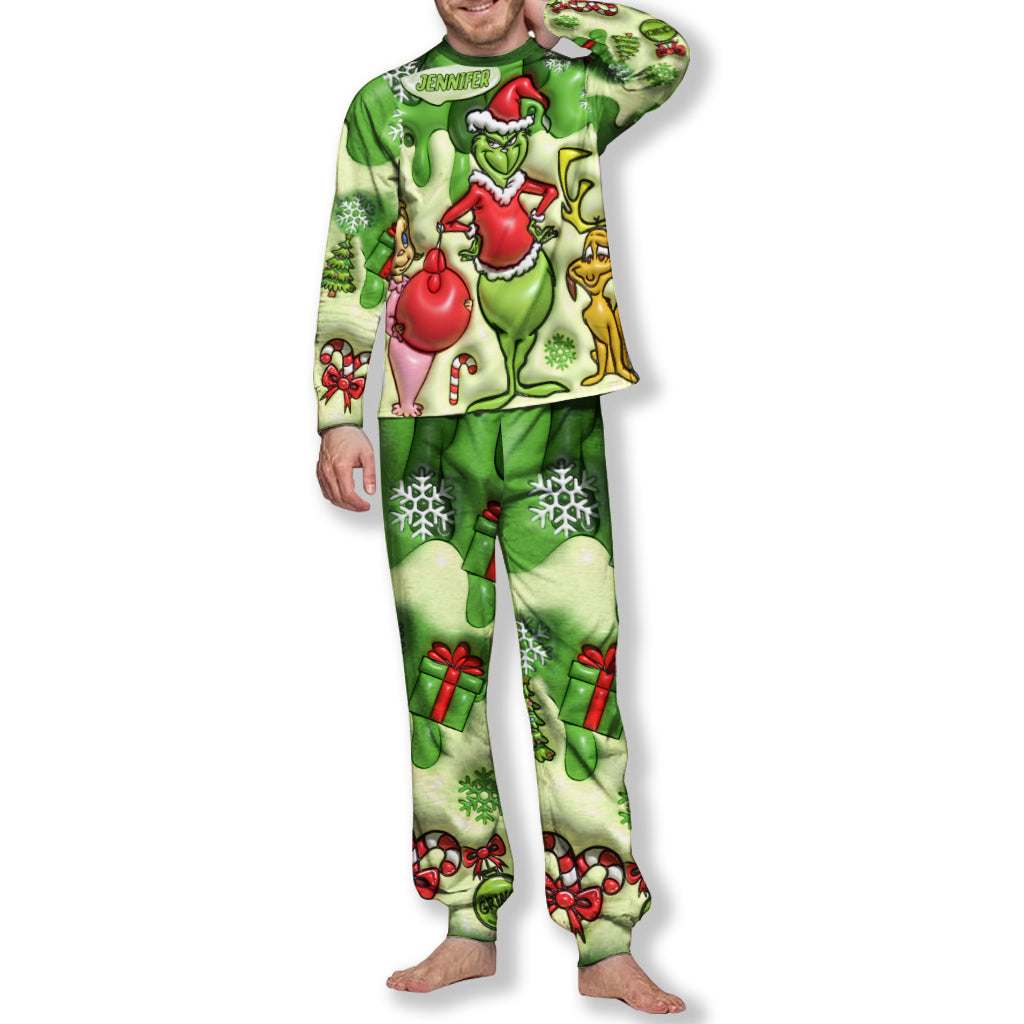 Frohe Weihnachten – Personalisiertes Stola-Weihnachtspyjama-Set