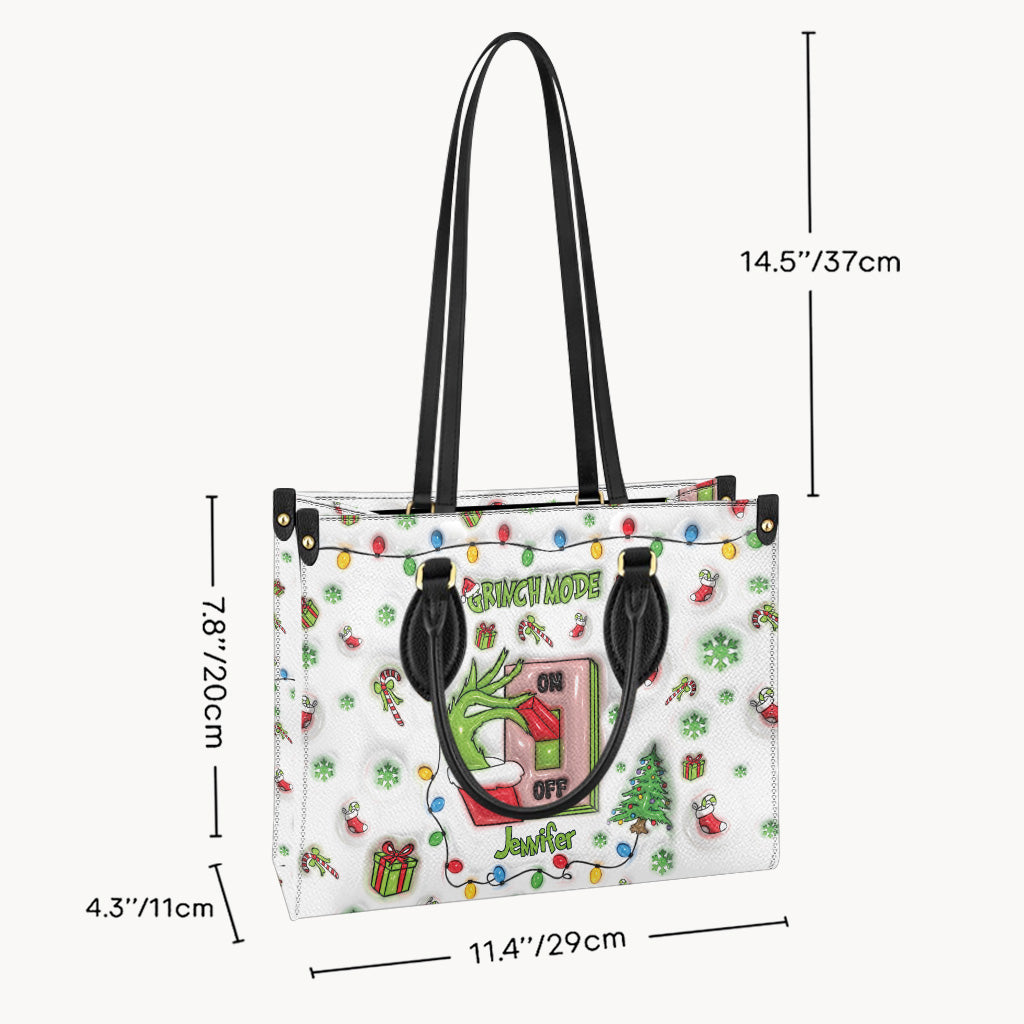 Weihnachtsmodus aktiviert – Personalisierte Stola-Weihnachts-Lederhandtasche