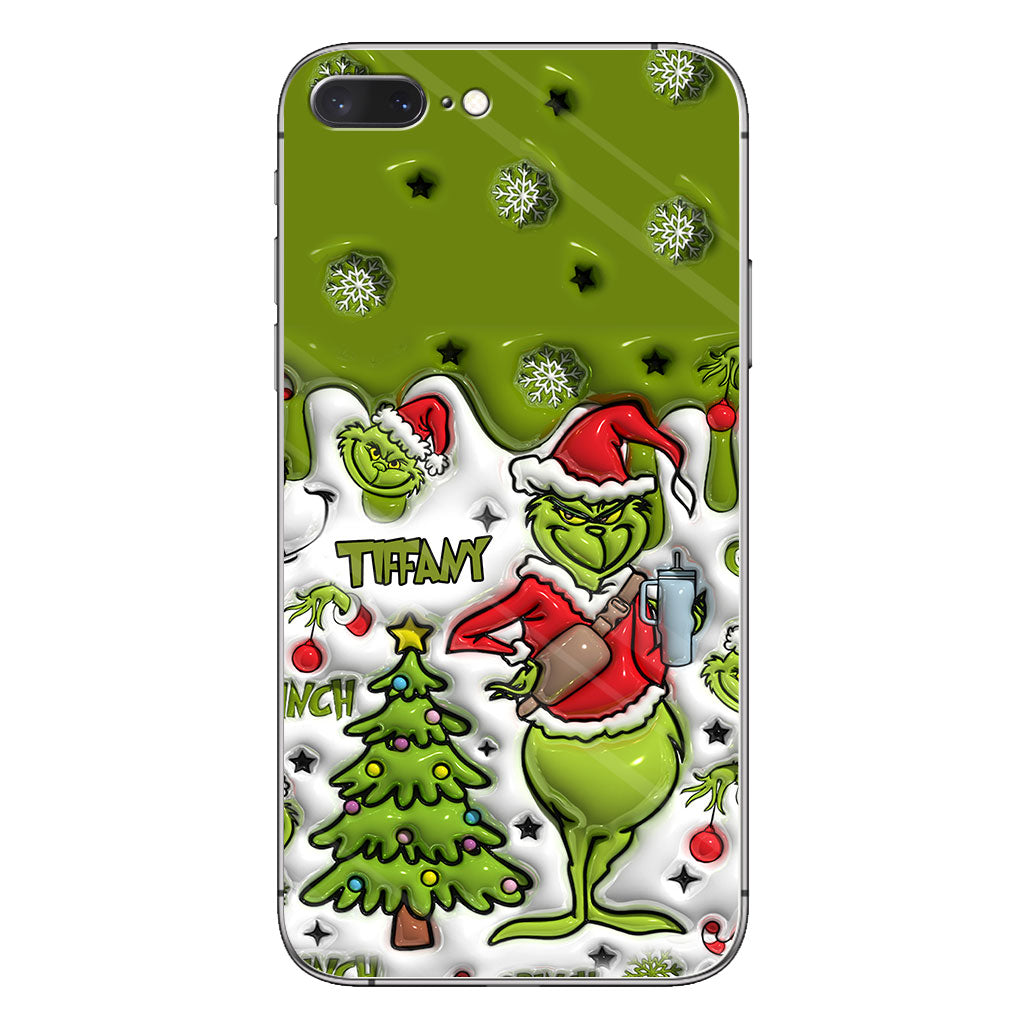 Joyeux Grinchmas - Coque de téléphone personnalisée avec étole de Noël