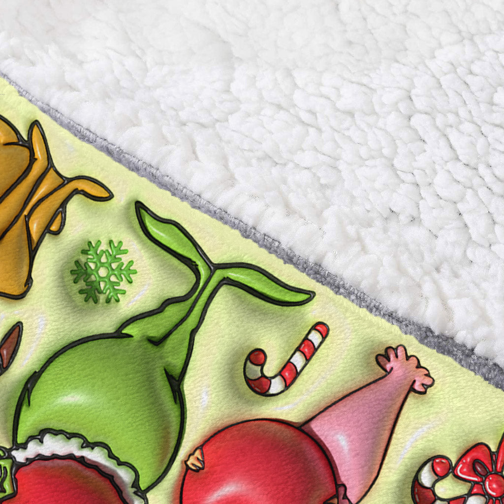 Merry Grinchmas - Personalized Stole Christmas Blanket Hoodie