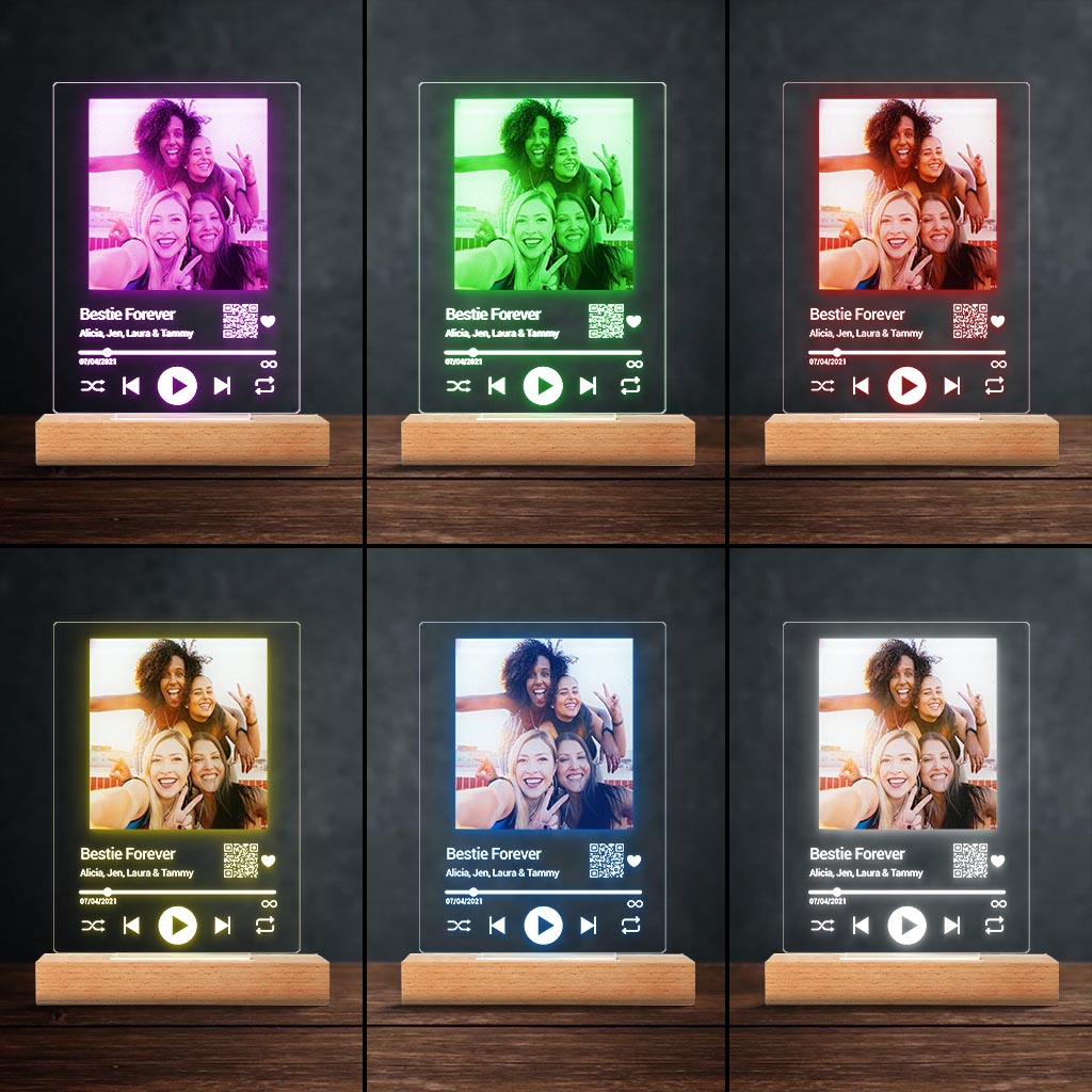 Personalisierter Song „Bestie Forever“ – Personalisierte, beste Freundin-förmige Leuchtplatte