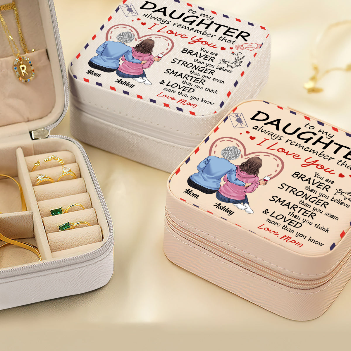 Für meine Tochter – Personalisierte Schmuckschatulle für Mütter