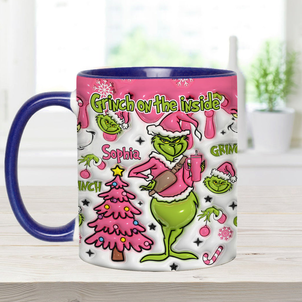 Grinchy On The Inside - Personalized Stole Christmas Accent Mug