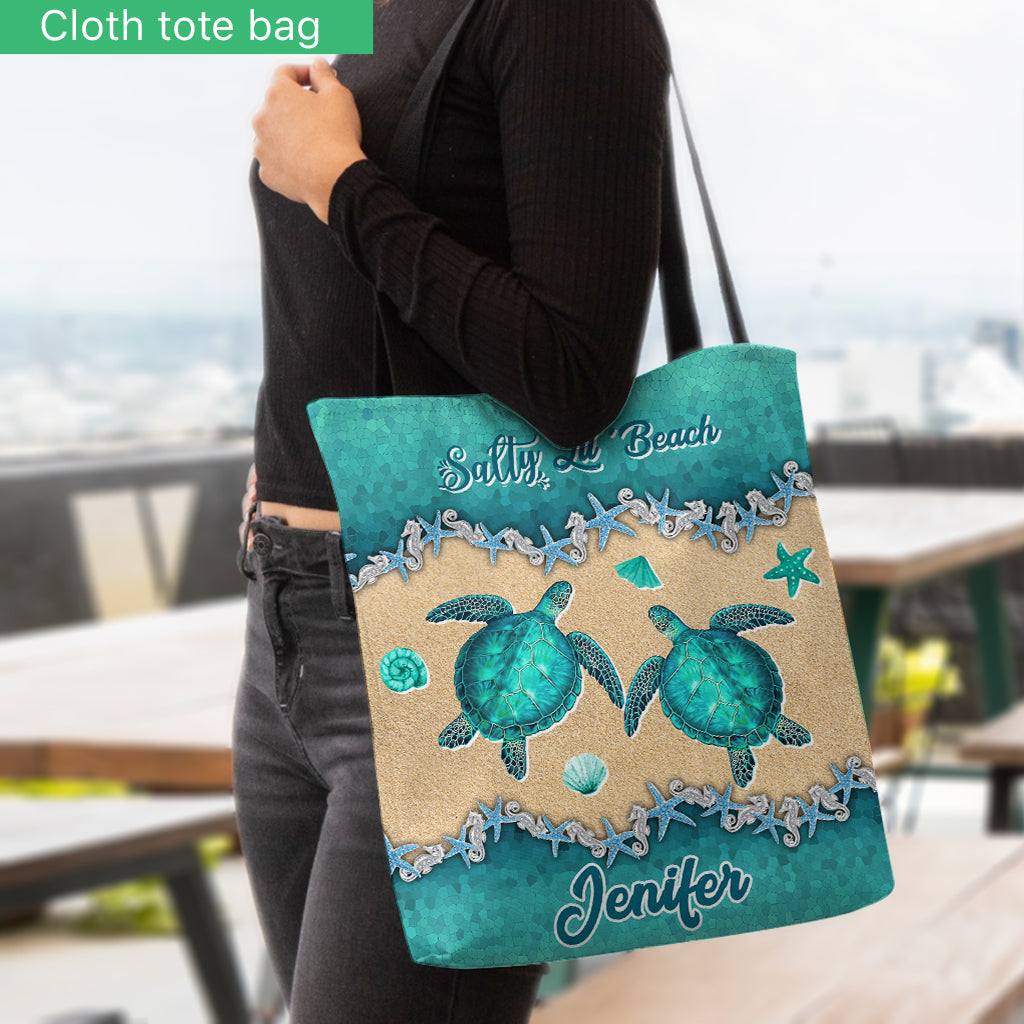 Salty Lil' Beach - Sac fourre-tout personnalisé en forme de tortue