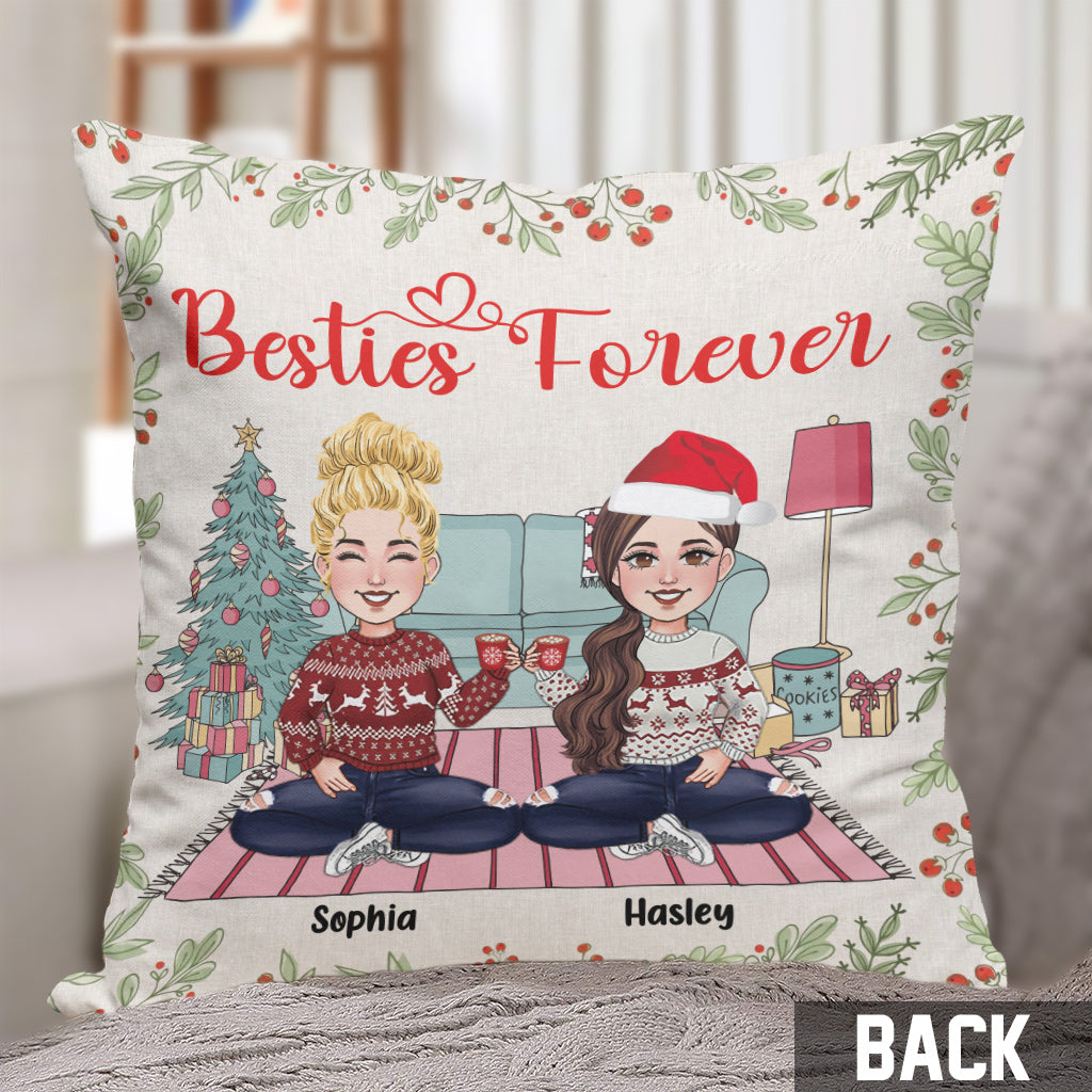 Meilleures amies pour toujours - Coussin décoratif personnalisé pour meilleures amies