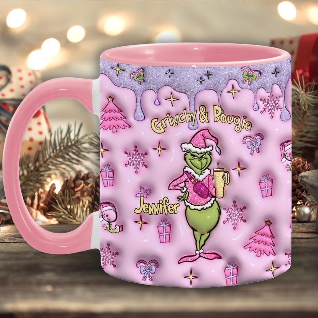 Grinchy & Bougie – Personalisierte Stola-Weihnachtstasse