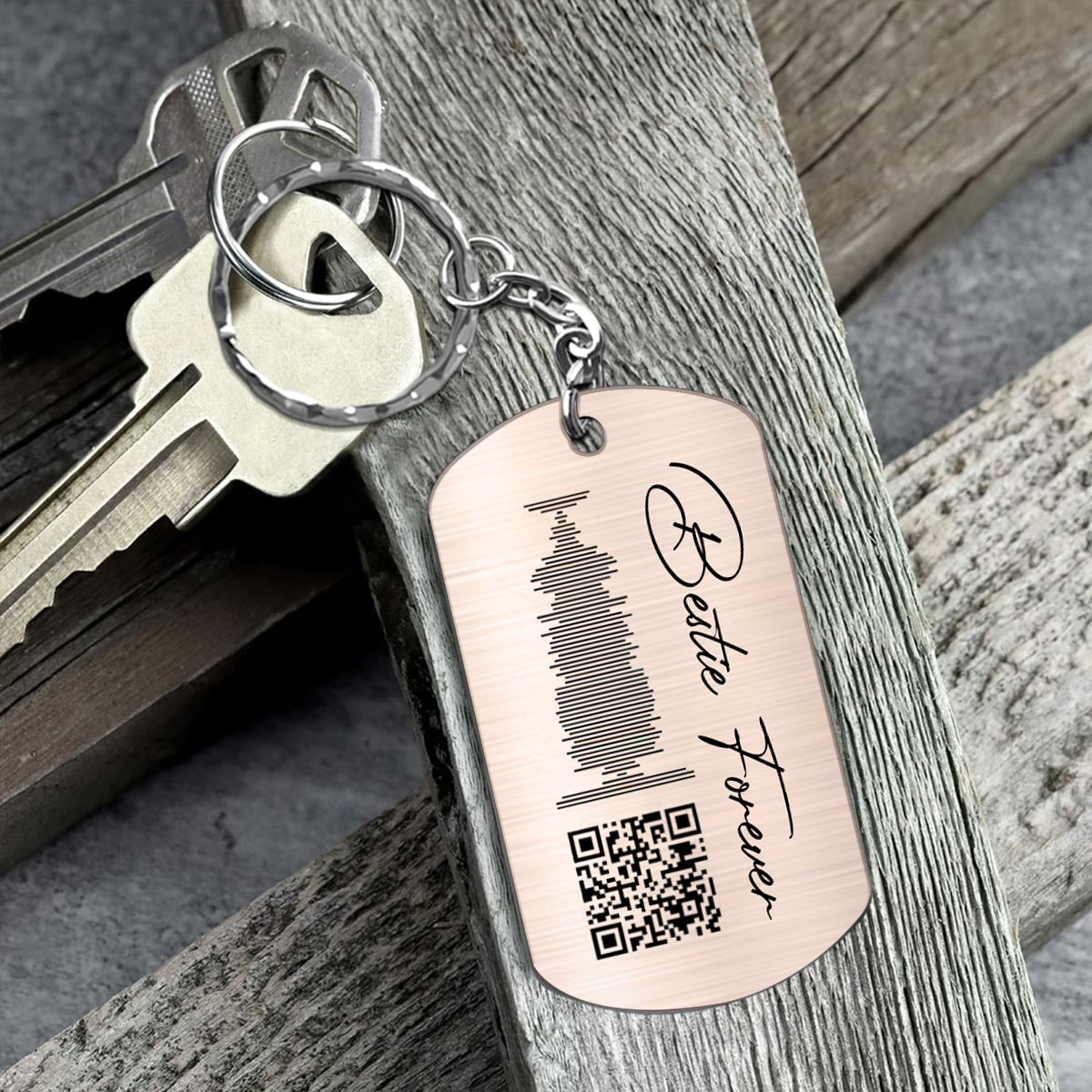 Bestie Forever Personalized Song - Personalized Bestie Stainless Steel Keychain