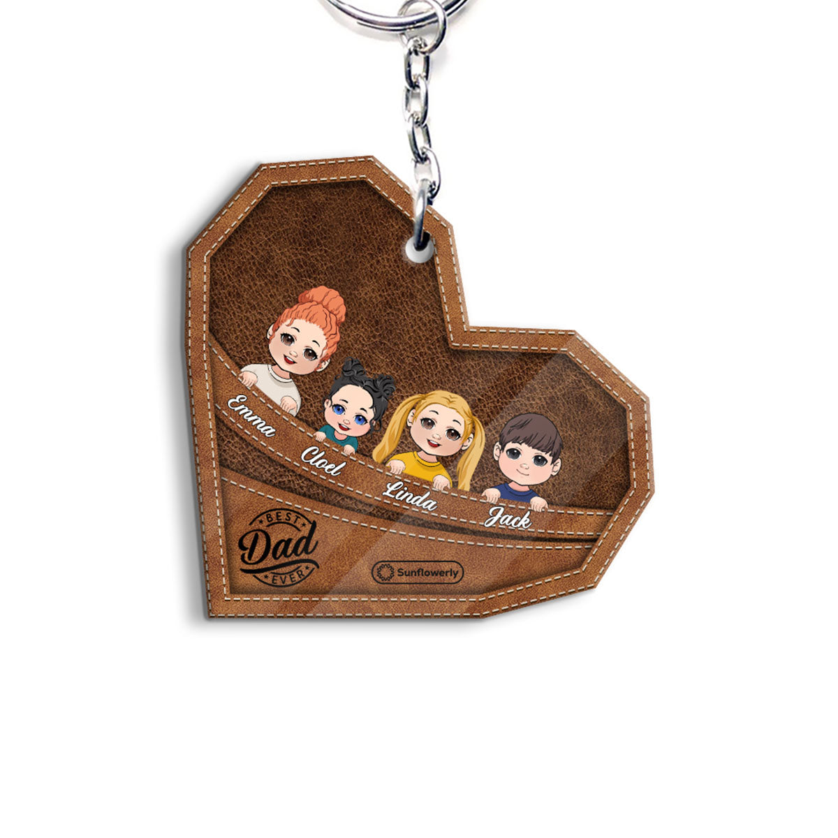 Meilleur papa/grand-mère/grand-père/maman du monde - Porte-clés personnalisé pour père