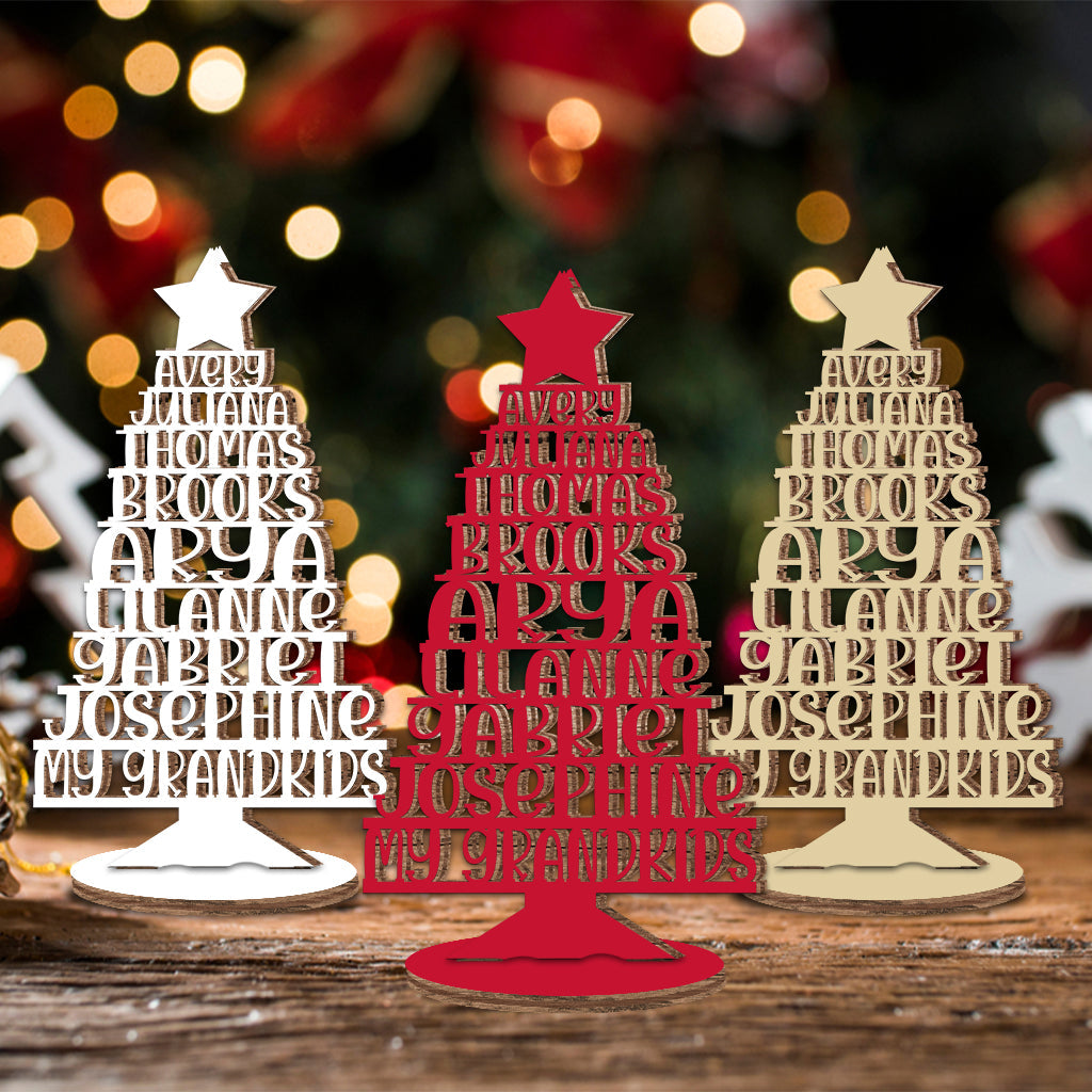 Meine Enkelkinder – Geschenk für Oma – Personalisierte, freistehende Holzplakette