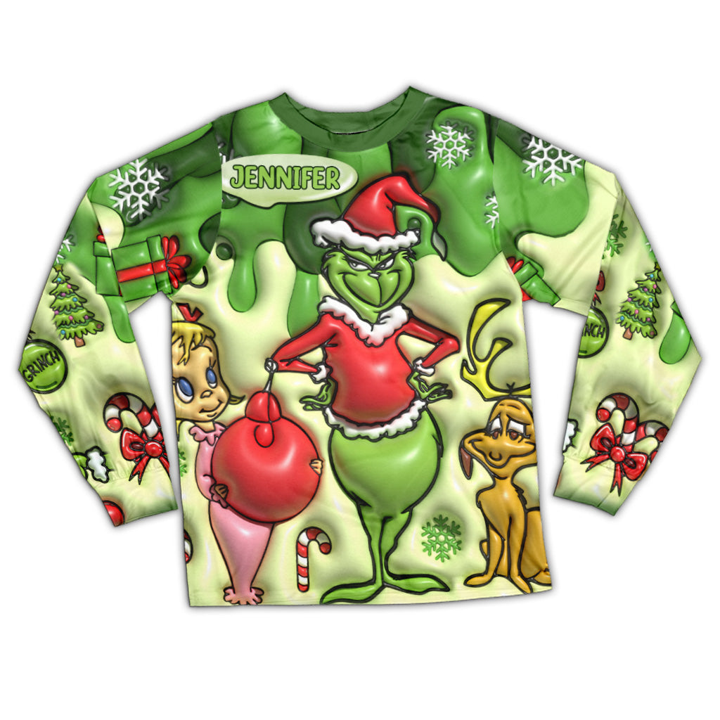 Frohe Weihnachten – Personalisiertes Stola-Weihnachtspyjama-Set