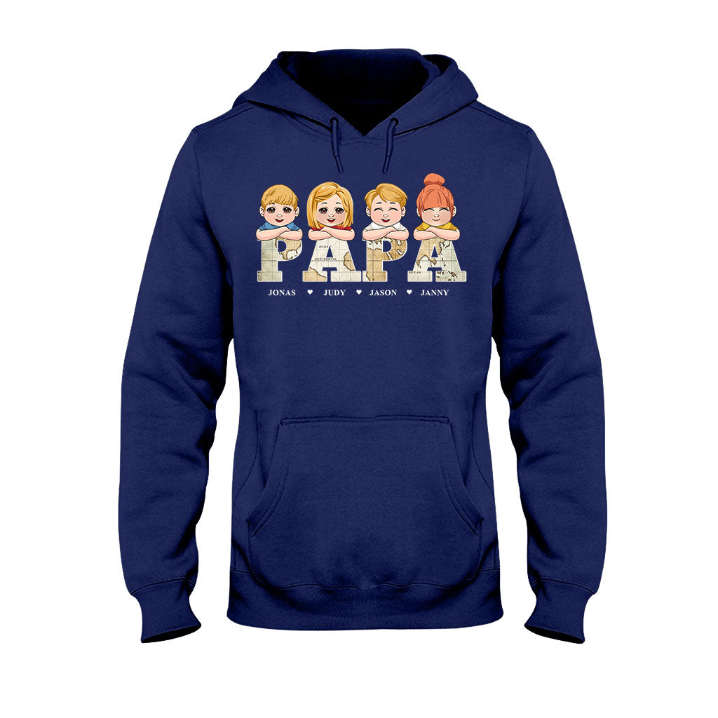 Vintage-Kartentitel – Personalisiertes Vater-T-Shirt & Hoodie