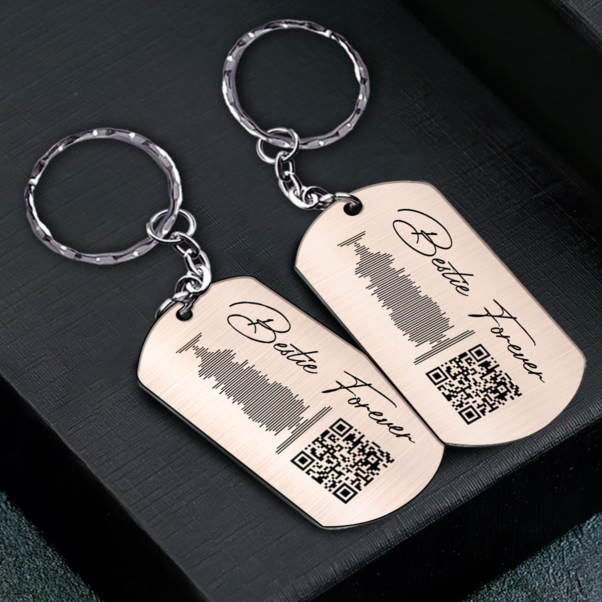 Bestie Forever Personalized Song - Personalized Bestie Stainless Steel Keychain