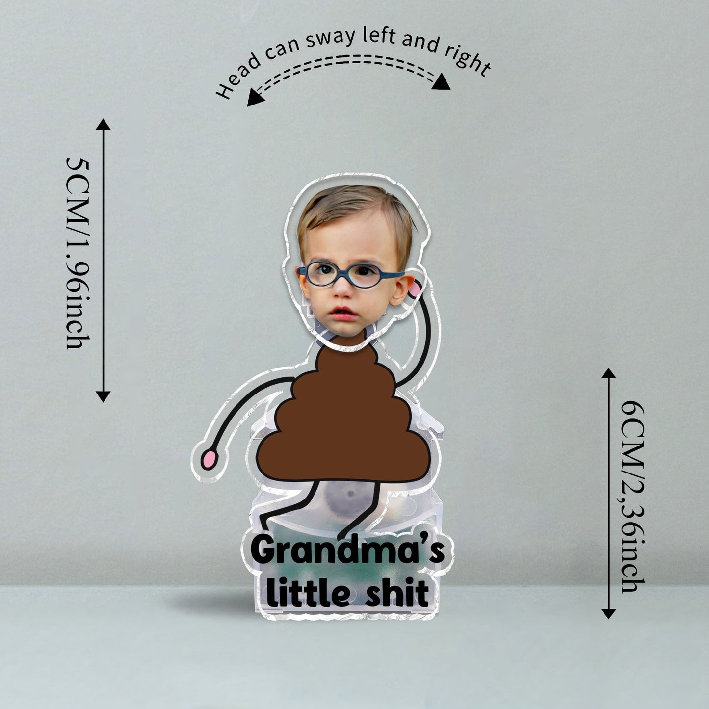 Mamie Petite Merde - Cadeau pour mamie - Tête à secouer personnalisée