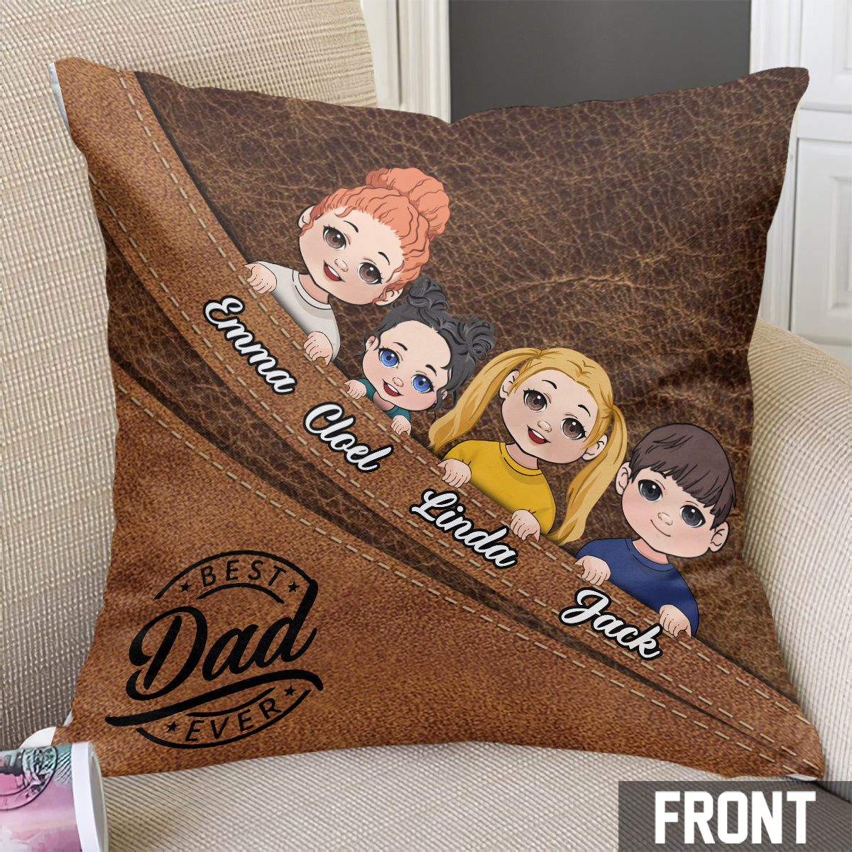 Bestes Papa/Oma/Opa/Mama aller Zeiten – Personalisiertes Vater-Kissen