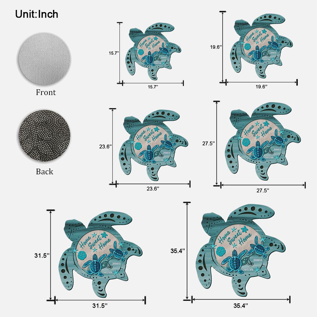 Couple génial de tortues - Paillasson personnalisé en forme de tortue