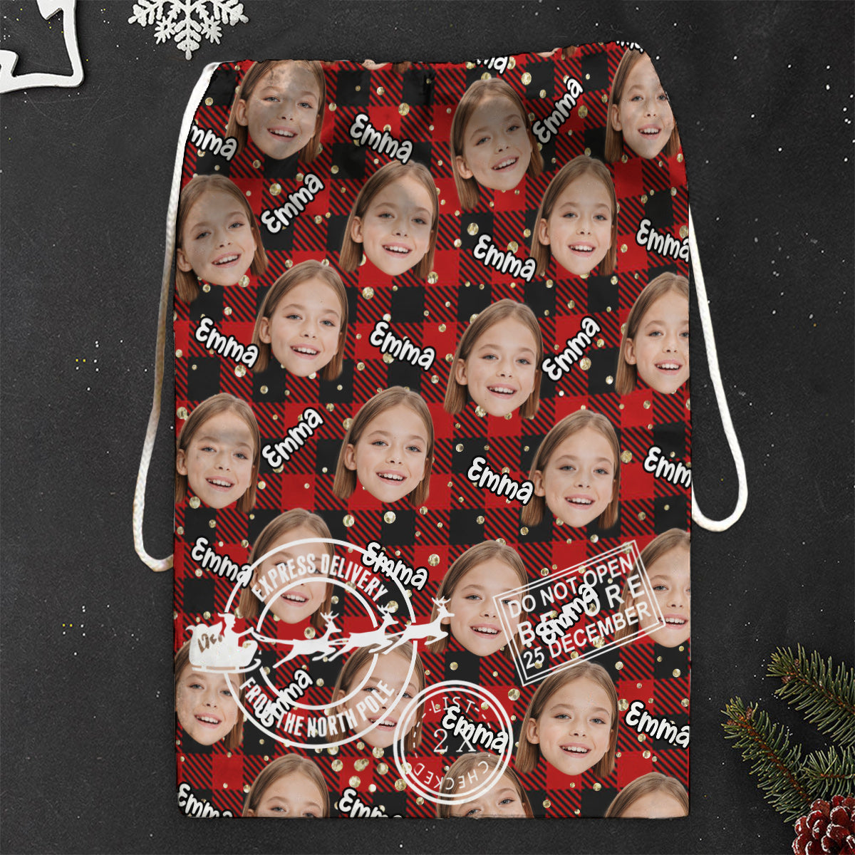 Cute Faces Christmas Special Delivery - Personalized Grandma Christmas Tote Bag