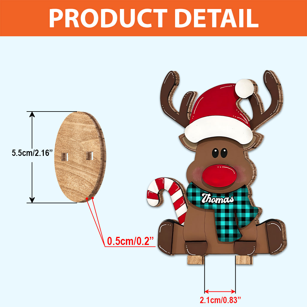 Merry Christmas - Personalized Family Freestanding Wood Plaque