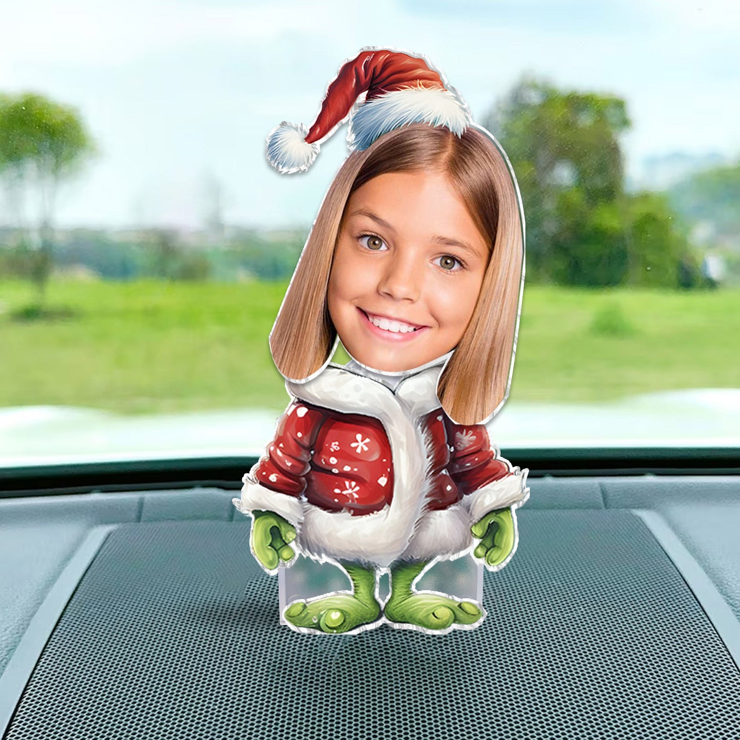 Green Mischief Stolen Christmas - Étole de Noël personnalisée avec tête qui secoue