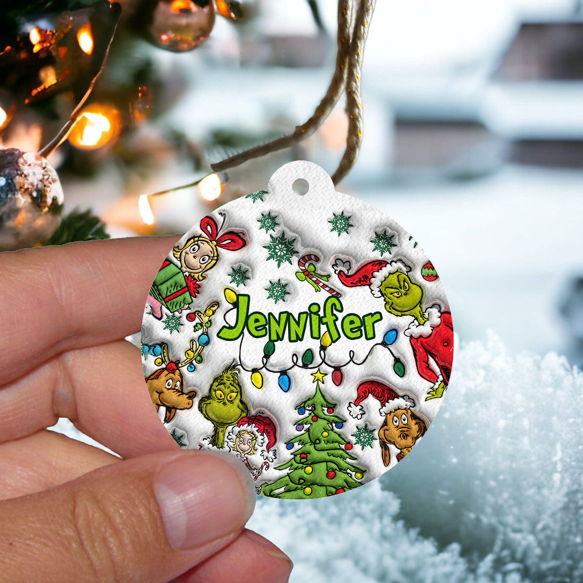 Joyeux Noël - Désodorisant rond personnalisé en forme d'étole de Noël