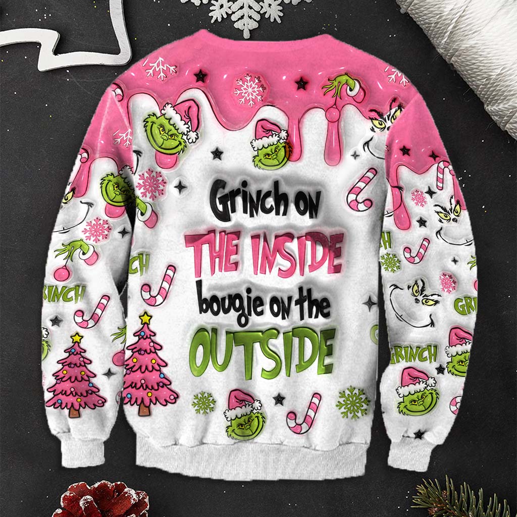 Grinch à l'intérieur - Étole de Noël personnalisée Pull moche