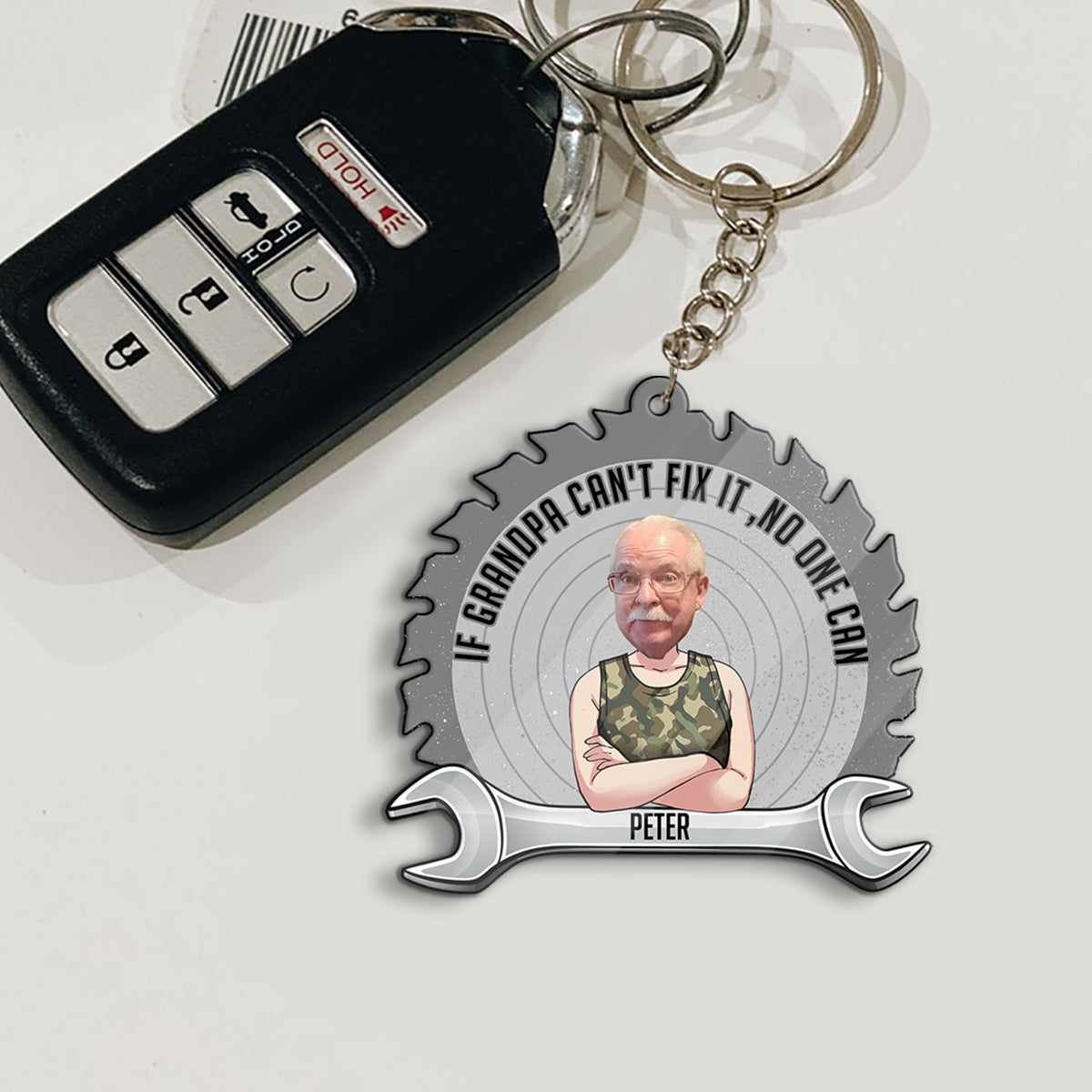 Wenn Papa es nicht reparieren kann – Geschenk für Papa, Opa – Personalisierter Schlüsselanhänger