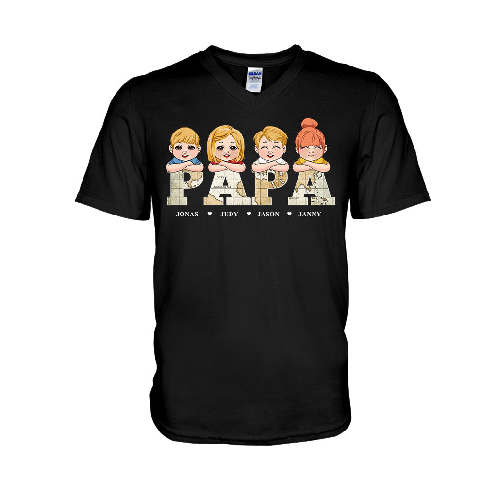 Vintage-Kartentitel – Personalisiertes Vater-T-Shirt & Hoodie