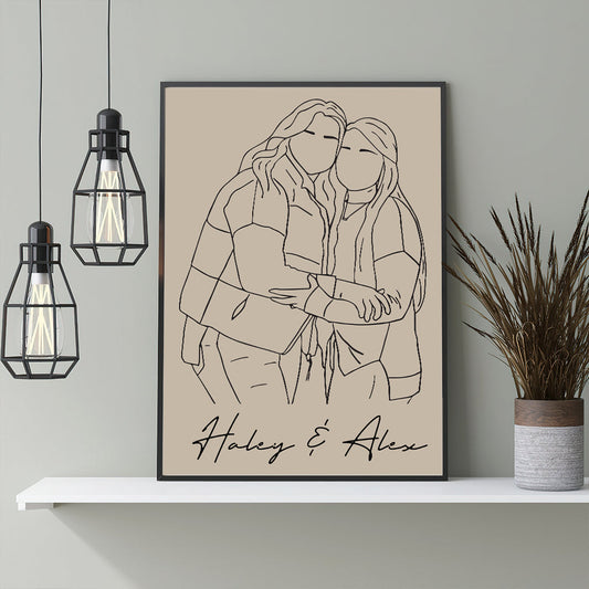 Beste Freundinnen-Kunst – Personalisierte Leinwand und Poster für beste Freundinnen
