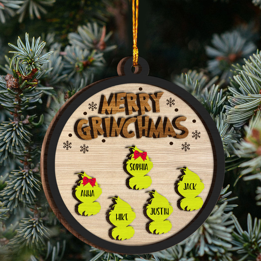 Merry Christmas - Personalized Stole Christmas 2 Layered Wooden Ornament