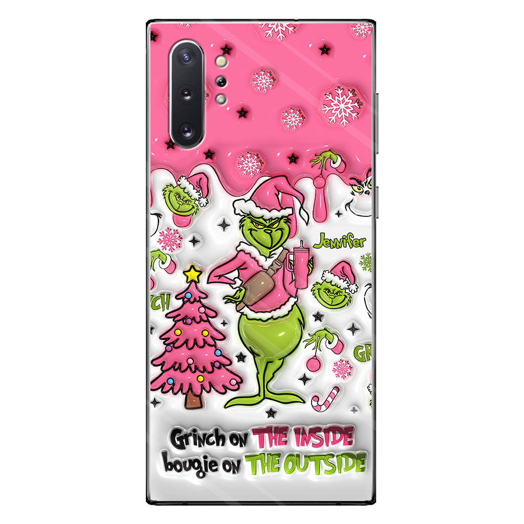 Le Grinch à l'intérieur - Coque de téléphone personnalisée avec étole de Noël