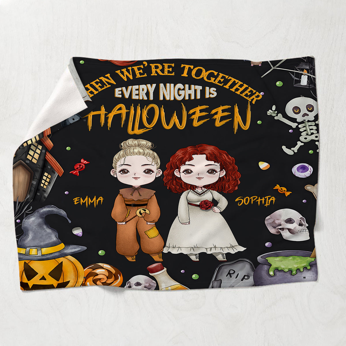 Quand on est ensemble, chaque soir c'est Halloween - Couverture personnalisée pour meilleure amie