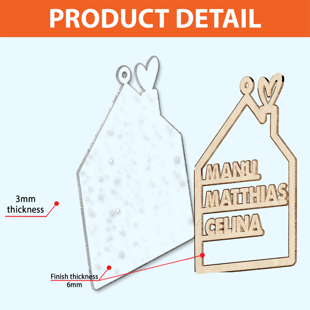 Familienname – Personalisierter, zweilagiger Familienschmuck