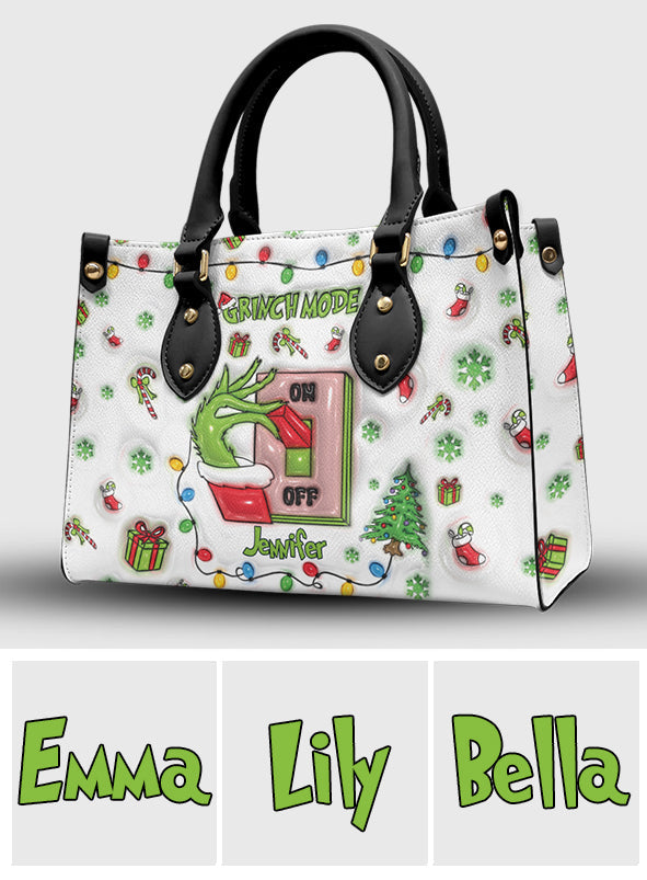 Weihnachtsmodus aktiviert – Personalisierte Stola-Weihnachts-Lederhandtasche