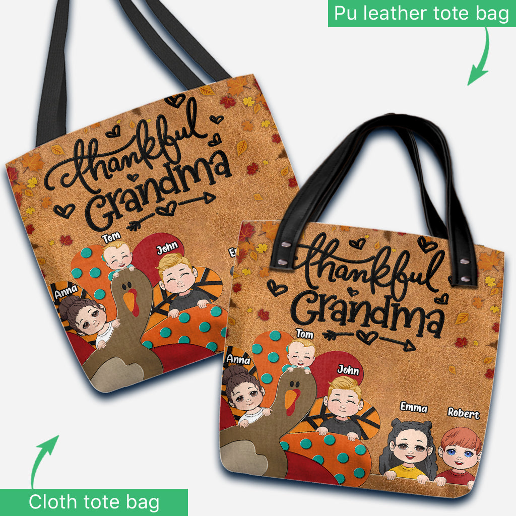Thankful Grandma - Personalized Grandma Tote Bag