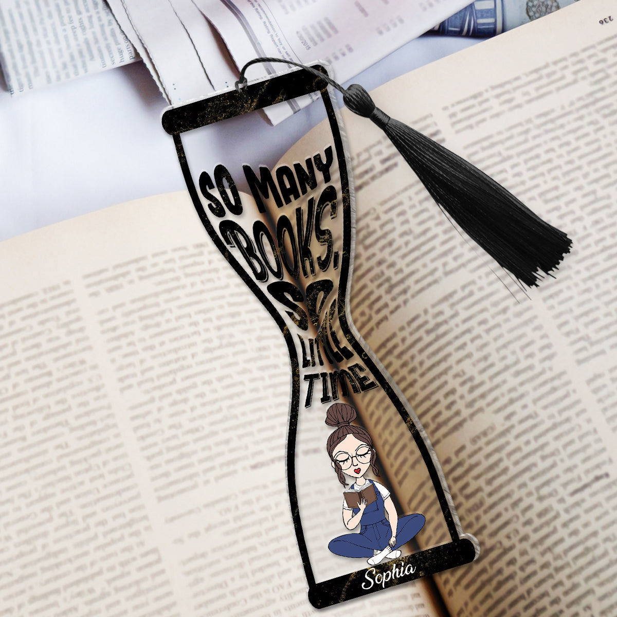 So viele Bücher, so wenig Zeit – personalisiertes Lesezeichen