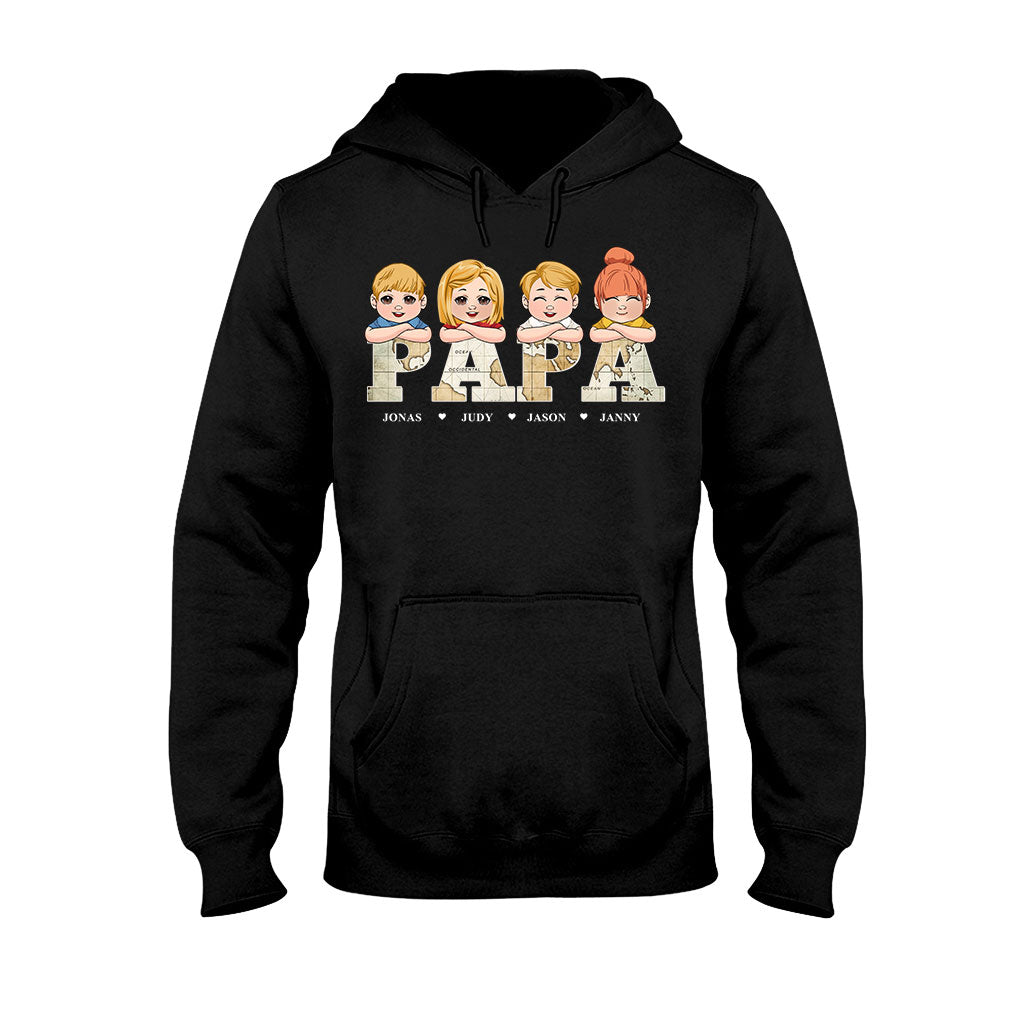 Vintage-Kartentitel – Personalisiertes Vater-T-Shirt & Hoodie