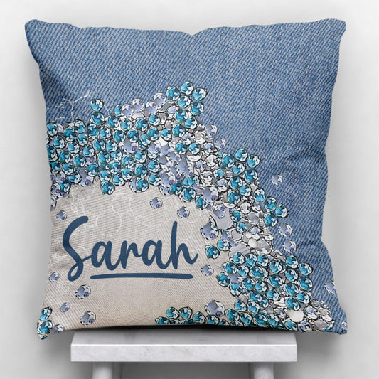 Coussin décoratif personnalisé Tortue Bling -