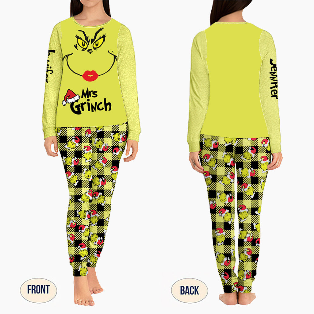 Couple Green - Personalized Stole Christmas Pajamas Set