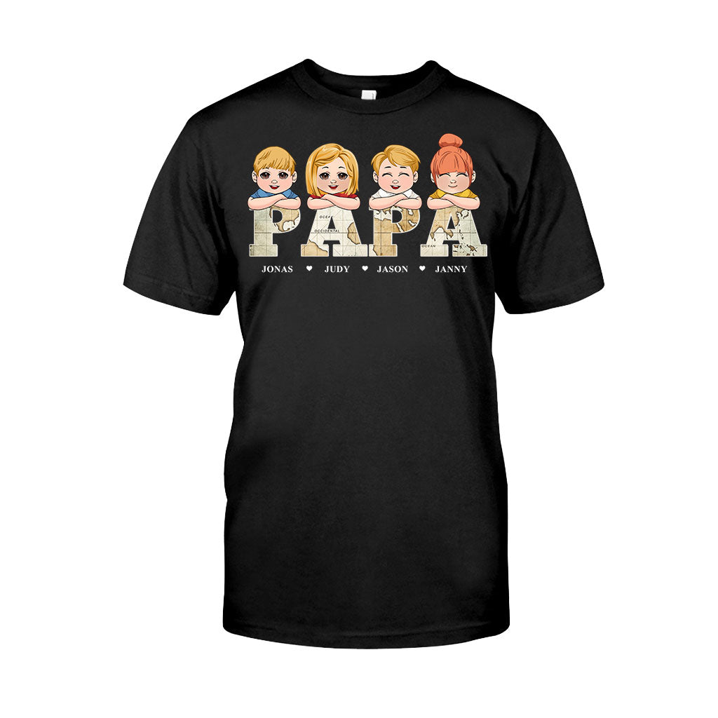 Vintage-Kartentitel – Personalisiertes Vater-T-Shirt & Hoodie