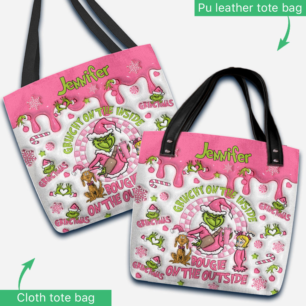 Grinchy On The Inside - Personalisierte Stola Weihnachtstasche