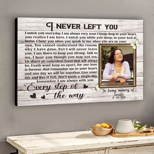 Ich habe dich nie verlassen – Personalisierte Gedenkleinwand und Poster