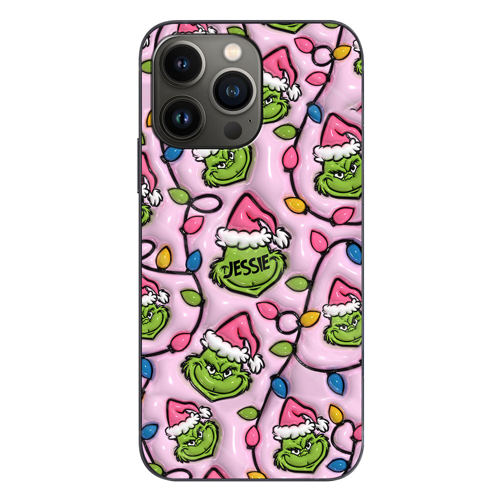 Green & Pink - Personalized Stole Christmas Phone Case