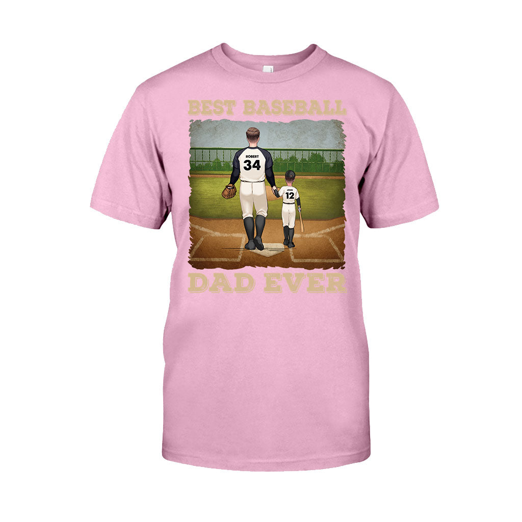 Best Baseball Dad Ever - Personalized Baseball T-shirt & Hoodie