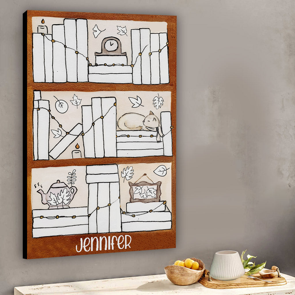 Lesetracker für die vier Jahreszeiten – Personalisierte Buchleinwand und Poster