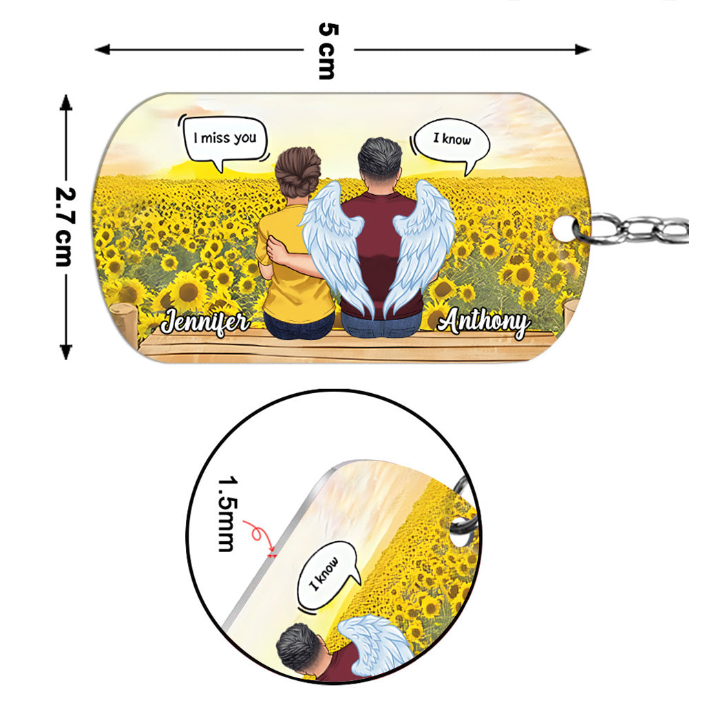 Toujours dans nos pensées - Porte-clés commémoratif personnalisé en acier inoxydable