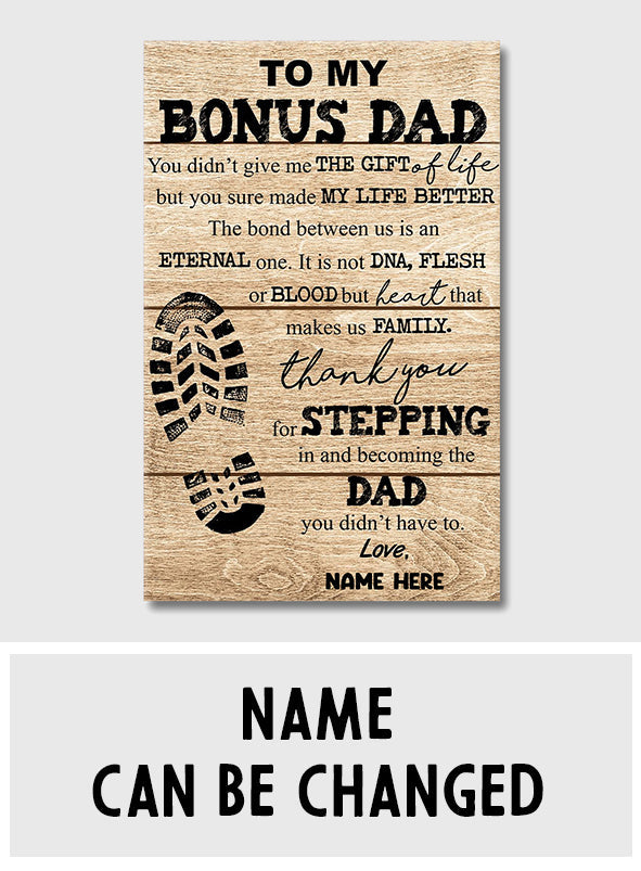 Für meinen Bonus-Papa – Personalisierte Leinwand und Poster für Väter