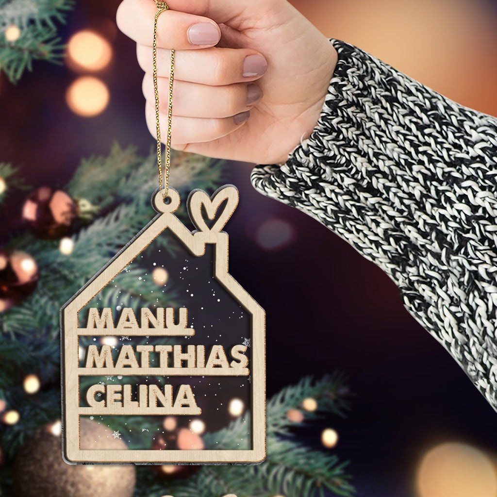 Familienname – Personalisierter, zweilagiger Familienschmuck