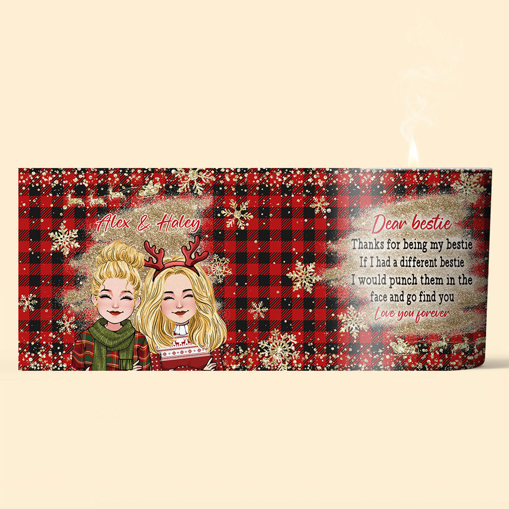 Chère meilleure amie - Bougie personnalisée pour meilleure amie avec couvercle en bois